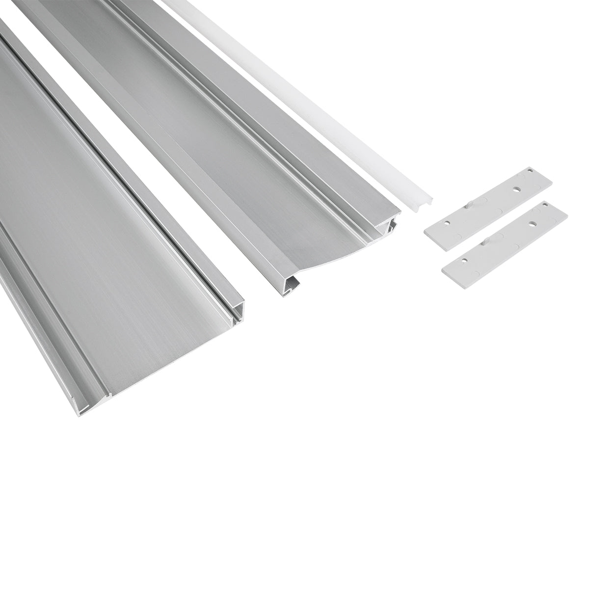 GloboStar® SKIRTINGBOARD-PROFILE 70850-3M Προφίλ Αλουμινίου - Βάση & Ψύκτρα Ταινίας LED με Λευκό Γαλακτερό Κάλυμμα - Επιφανειακή Χρήση για Περβάζι - Πατητό Κάλυμμα - Ασημί - 3 Μέτρα - Μ300 x Π1.6 x Υ8cm - ledmania.gr