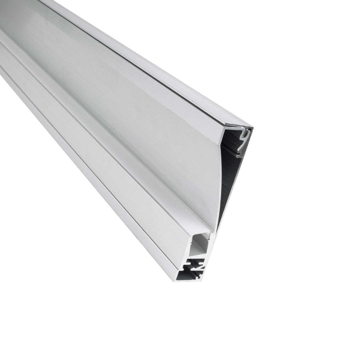 GloboStar® SKIRTINGBOARD-PROFILE 70850-3M Προφίλ Αλουμινίου - Βάση & Ψύκτρα Ταινίας LED με Λευκό Γαλακτερό Κάλυμμα - Επιφανειακή Χρήση για Περβάζι - Πατητό Κάλυμμα - Ασημί - 3 Μέτρα - Μ300 x Π1.6 x Υ8cm - ledmania.gr