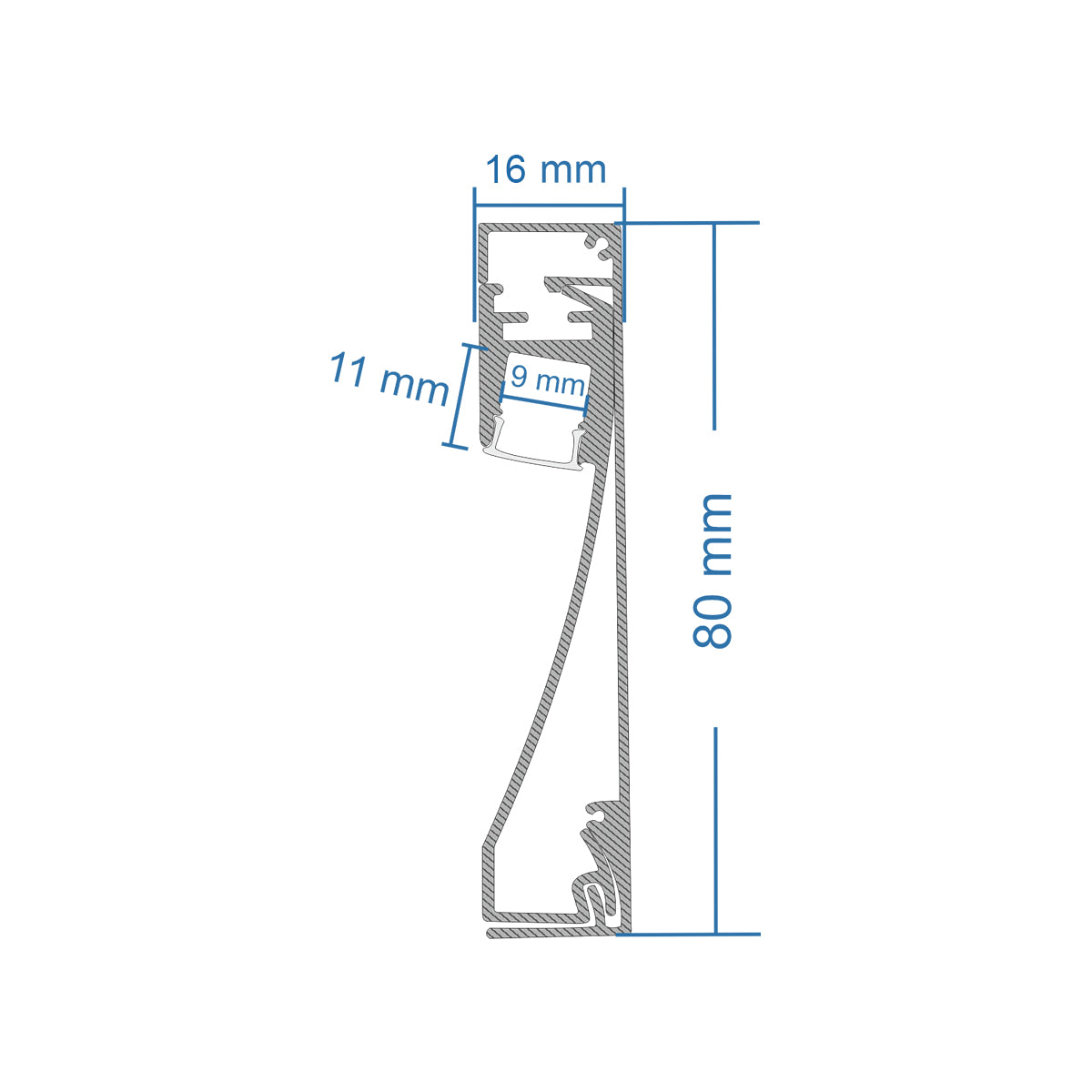 GloboStar® SKIRTINGBOARD-PROFILE 70852-3M Προφίλ Αλουμινίου - Βάση & Ψύκτρα Ταινίας LED με Λευκό Γαλακτερό Κάλυμμα - Επιφανειακή Χρήση για Περβάζι - Πατητό Κάλυμμα - Μαύρο - 3 Μέτρα - Μ300 x Π1.6 x Υ8cm - ledmania.gr