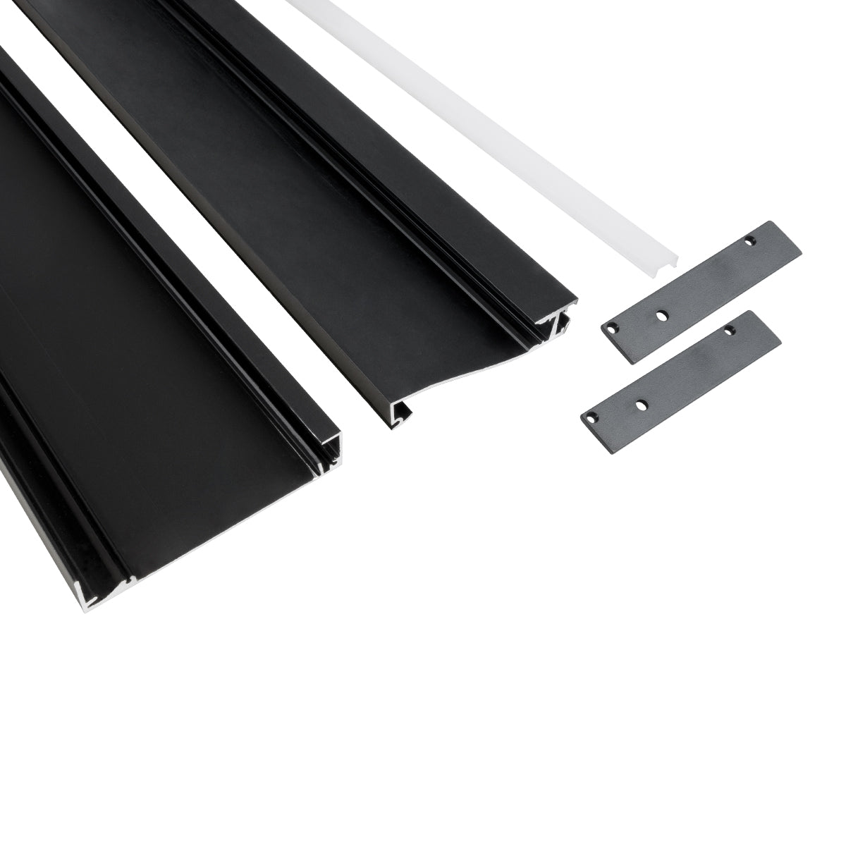 GloboStar® SKIRTINGBOARD-PROFILE 70852-3M Προφίλ Αλουμινίου - Βάση & Ψύκτρα Ταινίας LED με Λευκό Γαλακτερό Κάλυμμα - Επιφανειακή Χρήση για Περβάζι - Πατητό Κάλυμμα - Μαύρο - 3 Μέτρα - Μ300 x Π1.6 x Υ8cm - ledmania.gr