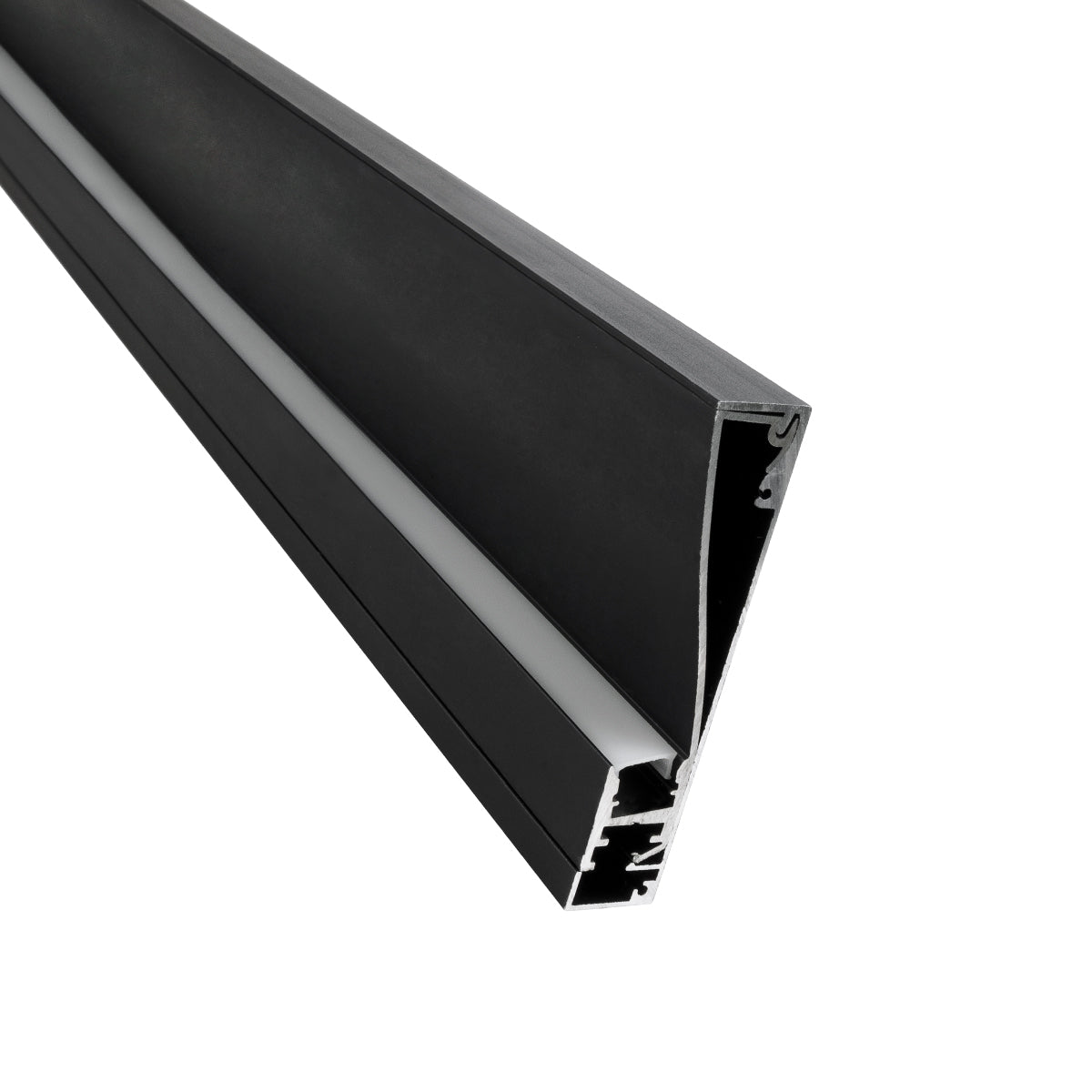 GloboStar® SKIRTINGBOARD-PROFILE 70852-3M Προφίλ Αλουμινίου - Βάση & Ψύκτρα Ταινίας LED με Λευκό Γαλακτερό Κάλυμμα - Επιφανειακή Χρήση για Περβάζι - Πατητό Κάλυμμα - Μαύρο - 3 Μέτρα - Μ300 x Π1.6 x Υ8cm - ledmania.gr