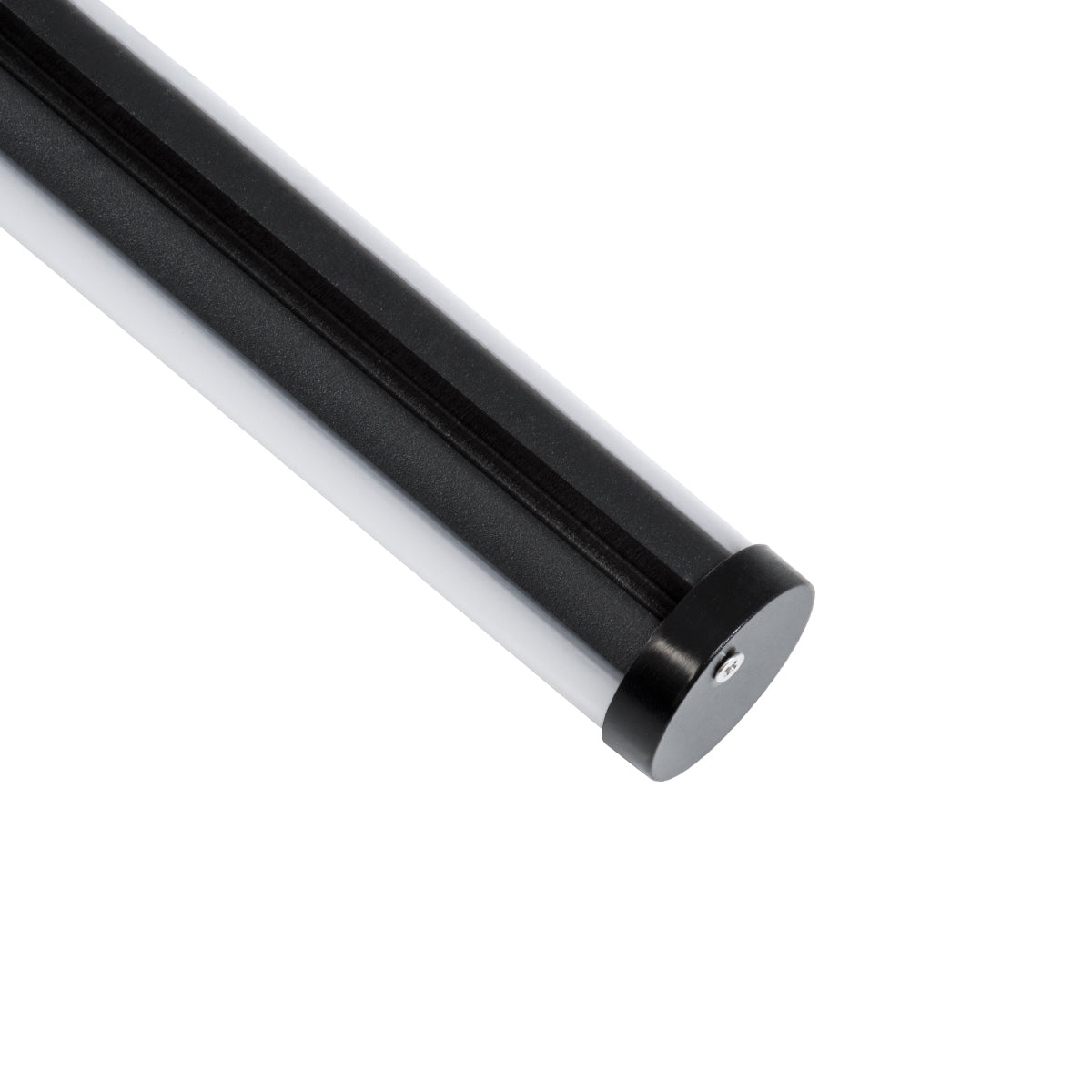 GloboStar® 70854-3M Επιφανειακό Προφίλ Αλουμινίου Μαύρο με Στρόγγυλο Λευκό Οπάλ Κάλυμμα για έως 2 Σειρές Ταινίας LED Πατητό - Press On 3 Μέτρα - ledmania.gr