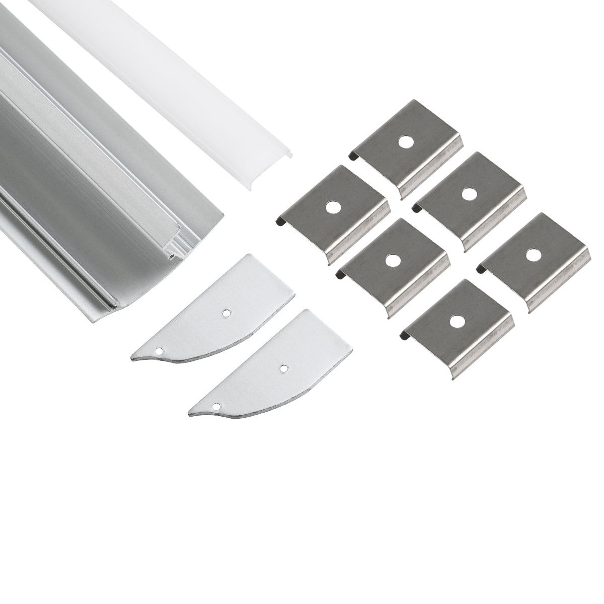 GloboStar® SURFACE-PROFILE 70857-3M Προφίλ Αλουμινίου - Βάση & Ψύκτρα Ταινίας LED με Λευκό Γαλακτερό Κάλυμμα - Επιφανειακή Χρήση Δημιουργίας Κρυφού Φωτισμού - Πατητό Κάλυμμα - Ασημί - 3 Μέτρα - Πακέτο 5 Τεμαχίων - Μ300 x Π1.7 x Υ4.2cm - ledmania.gr