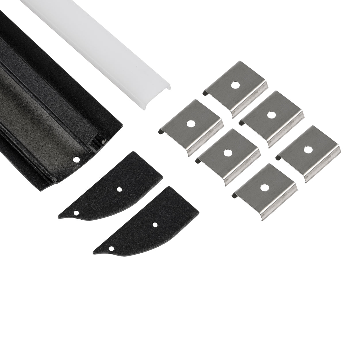 GloboStar® SURFACE-PROFILE 70859-3M Προφίλ Αλουμινίου - Βάση & Ψύκτρα Ταινίας LED με Λευκό Γαλακτερό Κάλυμμα - Επιφανειακή Χρήση Δημιουργίας Κρυφού Φωτισμού - Πατητό Κάλυμμα - Μαύρο - 3 Μέτρα - Πακέτο 5 Τεμαχίων - Μ300 x Π1.7 x Υ4.2cm - ledmania.gr