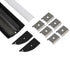 GloboStar® SURFACE-PROFILE 70859-3M Προφίλ Αλουμινίου - Βάση & Ψύκτρα Ταινίας LED με Λευκό Γαλακτερό Κάλυμμα - Επιφανειακή Χρήση Δημιουργίας Κρυφού Φωτισμού - Πατητό Κάλυμμα - Μαύρο - 3 Μέτρα - Πακέτο 5 Τεμαχίων - Μ300 x Π1.7 x Υ4.2cm - ledmania.gr