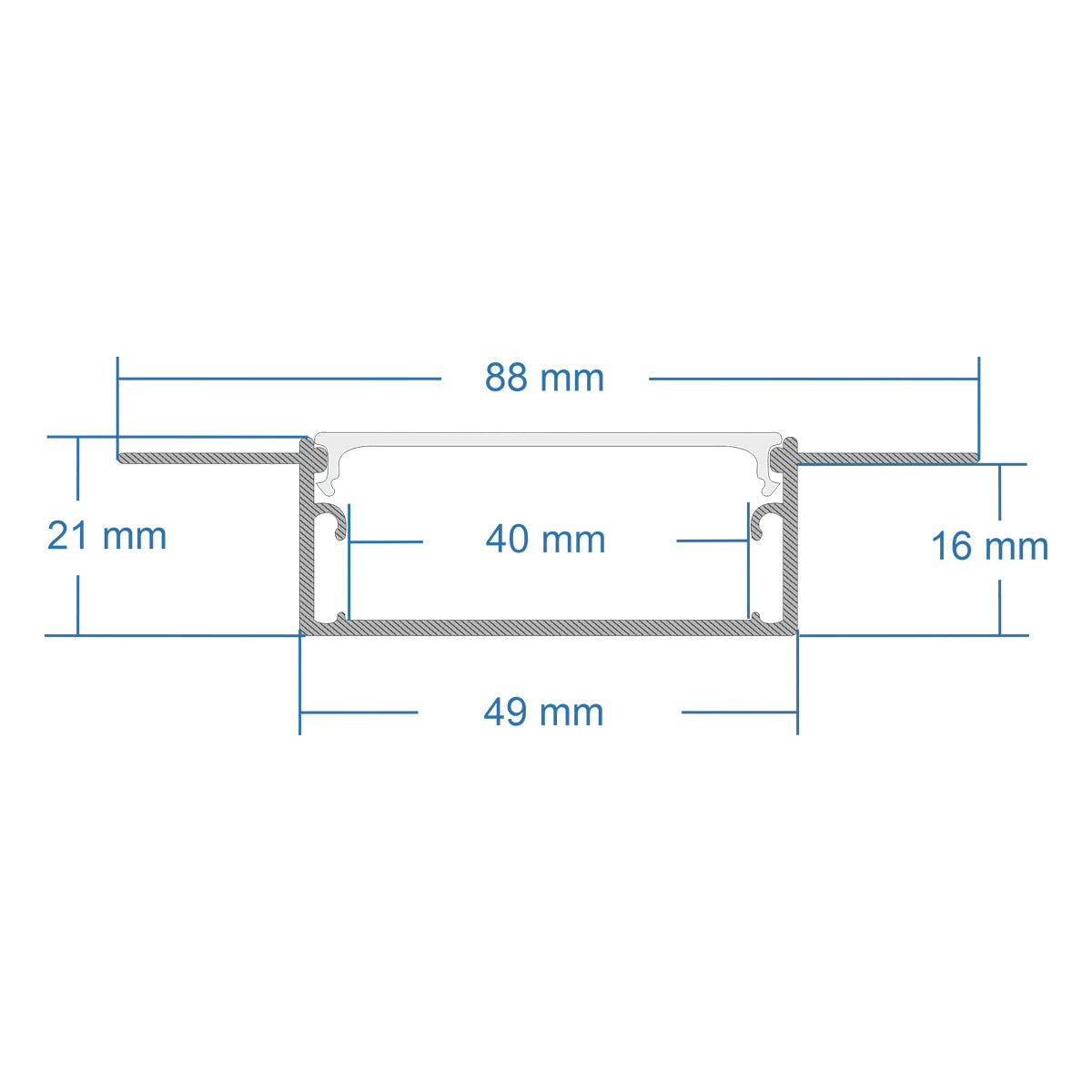 GloboStar® PLASTERBOARD-PROFILE 70862-3M Προφίλ Αλουμινίου - Βάση & Ψύκτρα Ταινίας LED με Λευκό Γαλακτερό Κάλυμμα - Χωνευτή Χρήση σε Γυψοσανίδα - Trimless - Πατητό Κάλυμμα - Ασημί - 3 Μέτρα - Πακέτο 5 Τεμαχίων - Μ300 x Π8.8 x Υ2cm - ledmania.gr