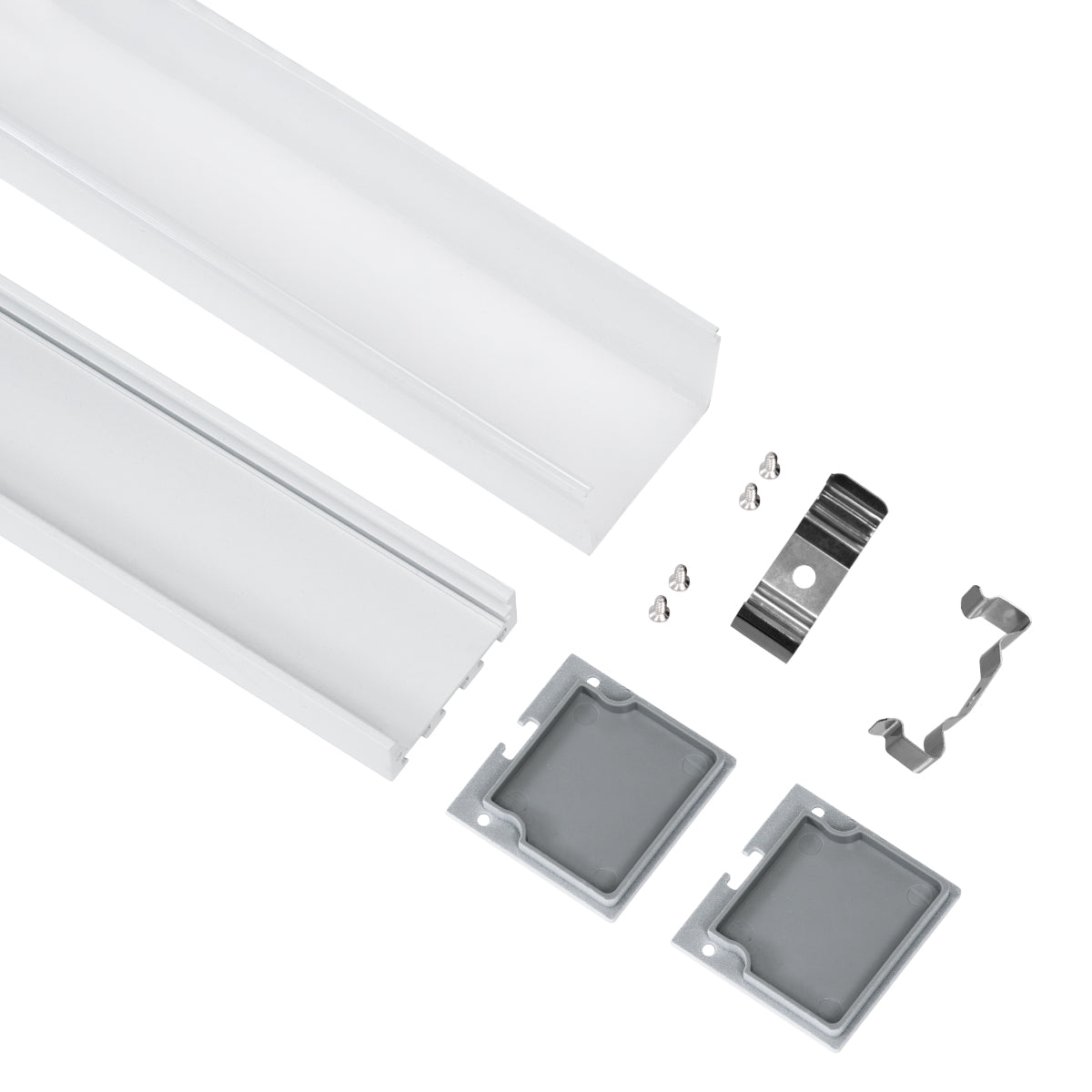 GloboStar® 70865-3M Επιφανειακό Προφίλ Αλουμινίου Λευκό με Λευκό Οπάλ Κάλυμμα για έως 3 Σειρές Ταινίας LED Πατητό - Press On 3 Μέτρα - ledmania.gr