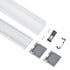GloboStar® 70865-3M Επιφανειακό Προφίλ Αλουμινίου Λευκό με Λευκό Οπάλ Κάλυμμα για έως 3 Σειρές Ταινίας LED Πατητό - Press On 3 Μέτρα - ledmania.gr