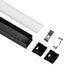 GloboStar® 70869-1M Επιφανειακό Προφίλ Αλουμινίου Μαύρο με Λευκό Οπάλ Κάλυμμα για έως 2 Σειρές Ταινίας LED Πατητό - Press On 1 Μέτρο - ledmania.gr