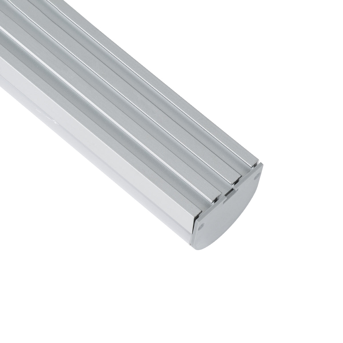 GloboStar® 70870-3M Επιφανειακό Προφίλ Αλουμινίου Ανοδιωμένο με Οβάλ Λευκό Οπάλ Κάλυμμα για έως 3 Σειρές Ταινίας LED Πατητό - Press On 3 Μέτρα - ledmania.gr
