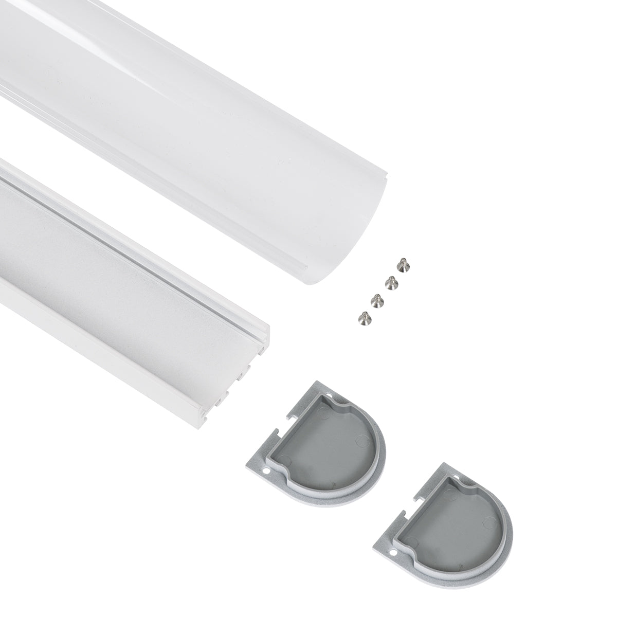 GloboStar® 70871-3M Επιφανειακό Προφίλ Αλουμινίου Λευκό με Οβάλ Λευκό Οπάλ Κάλυμμα για έως 3 Σειρές Ταινίας LED Πατητό - Press On 3 Μέτρα - ledmania.gr