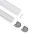GloboStar® 70871-3M Επιφανειακό Προφίλ Αλουμινίου Λευκό με Οβάλ Λευκό Οπάλ Κάλυμμα για έως 3 Σειρές Ταινίας LED Πατητό - Press On 3 Μέτρα - ledmania.gr