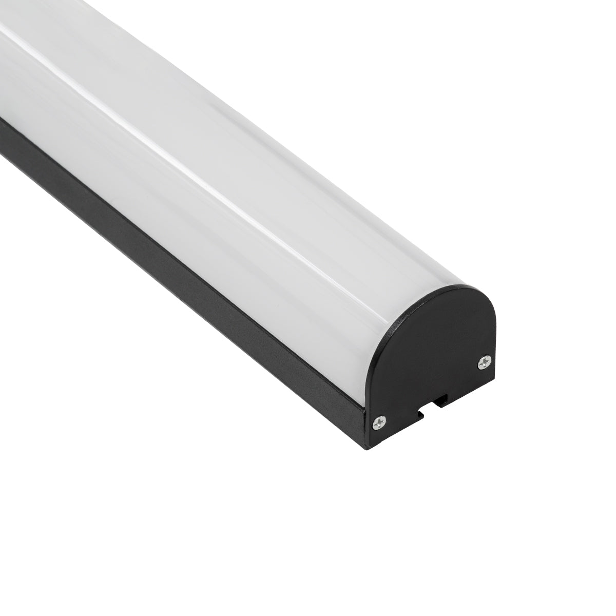 GloboStar® 70872-3M Επιφανειακό Προφίλ Αλουμινίου Μαύρο με Οβάλ Λευκό Οπάλ Κάλυμμα για έως 3 Σειρές Ταινίας LED Πατητό - Press On 3 Μέτρα - ledmania.gr