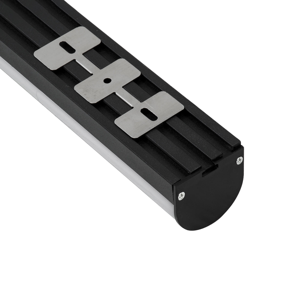 GloboStar® 70872-3M Επιφανειακό Προφίλ Αλουμινίου Μαύρο με Οβάλ Λευκό Οπάλ Κάλυμμα για έως 3 Σειρές Ταινίας LED Πατητό - Press On 3 Μέτρα - ledmania.gr