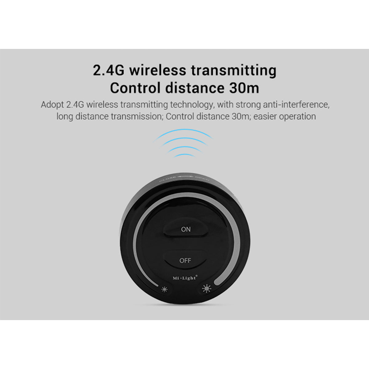 GloboStar® 71403 FUT087-B Ασύρματο Χειριστήριο 2.4Ghz Touch Switch 1 Group για όλα τα Controller Μονόχρωμα Mi Light & Mi Boxer DC 3V 2 x AAA - IP20 Φ8 x Υ1.8cm - 5 Years Warranty - ledmania.gr
