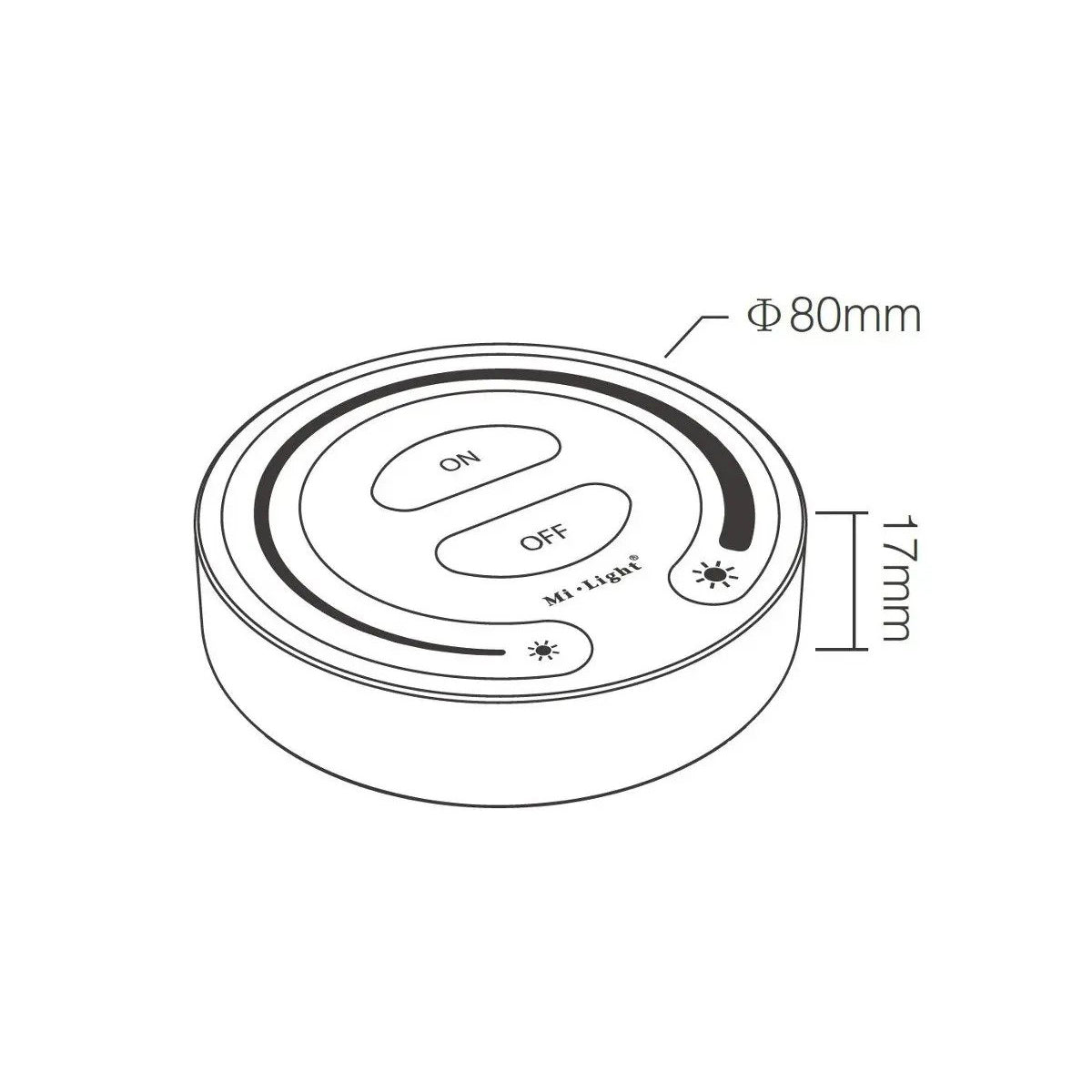 GloboStar® 71403 FUT087-B Ασύρματο Χειριστήριο 2.4Ghz Touch Switch 1 Group για όλα τα Controller Μονόχρωμα Mi Light & Mi Boxer DC 3V 2 x AAA - IP20 Φ8 x Υ1.8cm - 5 Years Warranty - ledmania.gr
