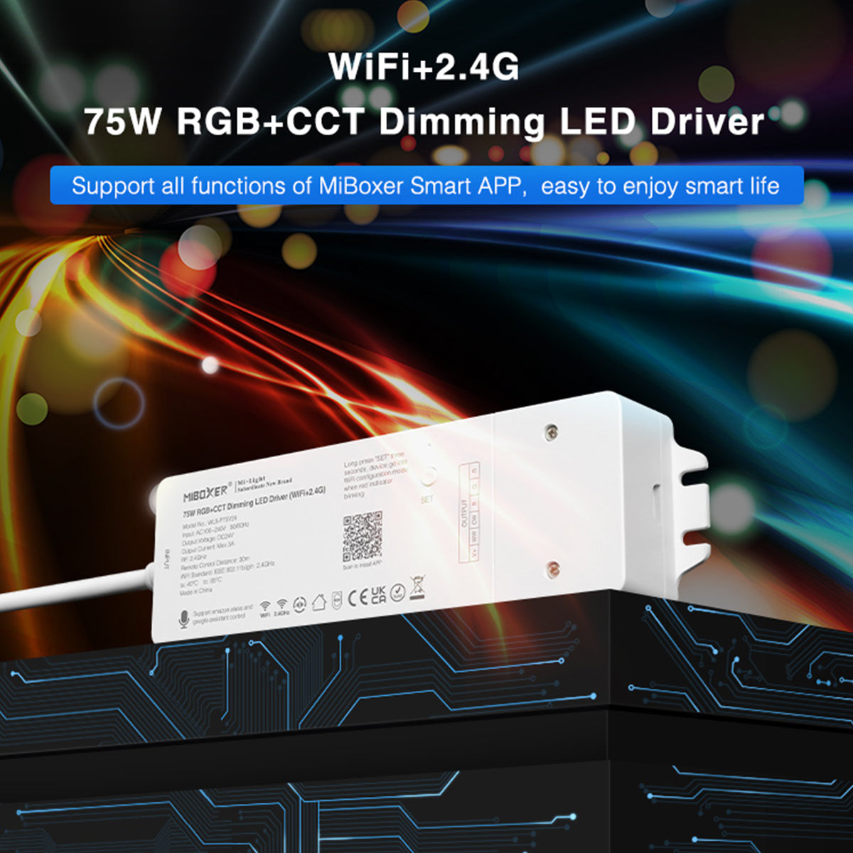 GloboStar® 71441 WL5-P75V24 Mi-Light Ασύρματο RF 2.4Ghz Smart Controller LED Driver Wireless WiFi 5 Καναλιών 5 x 0.3A για RGBW+WW+CCT Προϊόντα LED Max 75W 3A - AC 100-240V σε DC 24V - IP20 Μ19 x Π5.5 x Υ3.2cm - 5 Years Warranty - ledmania.gr