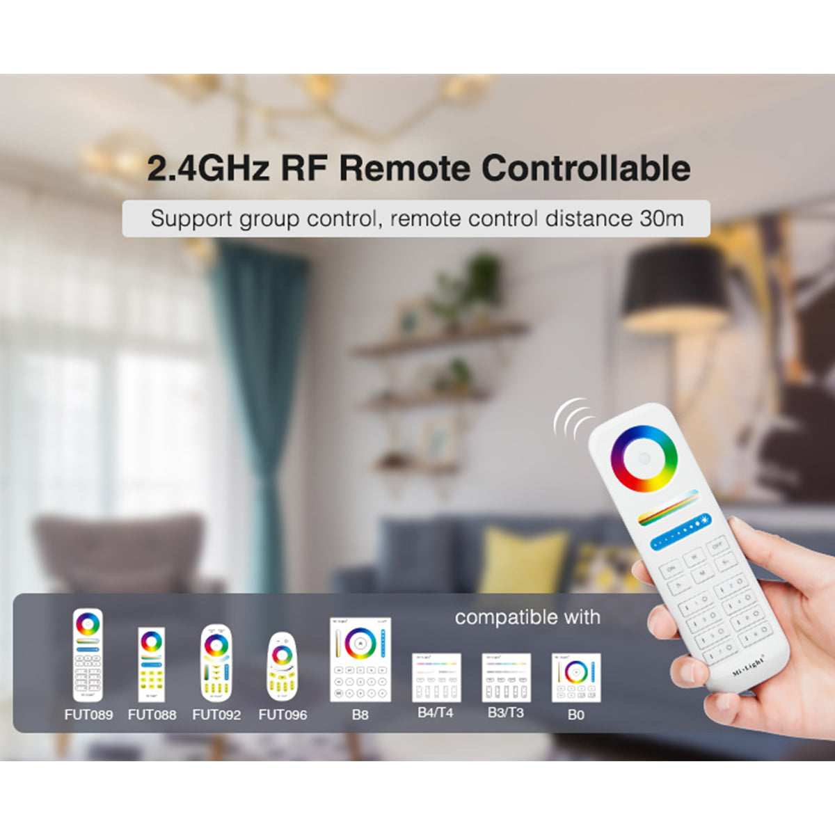 GloboStar® 71441 WL5-P75V24 Mi-Light Ασύρματο RF 2.4Ghz Smart Controller LED Driver Wireless WiFi 5 Καναλιών 5 x 0.3A για RGBW+WW+CCT Προϊόντα LED Max 75W 3A - AC 100-240V σε DC 24V - IP20 Μ19 x Π5.5 x Υ3.2cm - 5 Years Warranty - ledmania.gr
