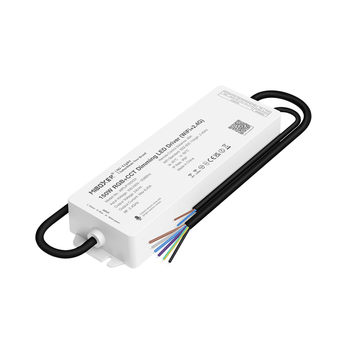 GloboStar® 71442 WP5-P150V24 Mi-Light Ασύρματο RF 2.4Ghz Smart Controller LED Driver Wireless WiFi 1 Καναλιού 1 x 6.25A για RGB Προϊόντα LED Max 150W 6.25A - AC 100-240V σε DC 24V - Αδιάβροχο IP67 Μ22.5 x Π7.3 x Υ3.5cm - 5 Years Warranty - ledmania.gr