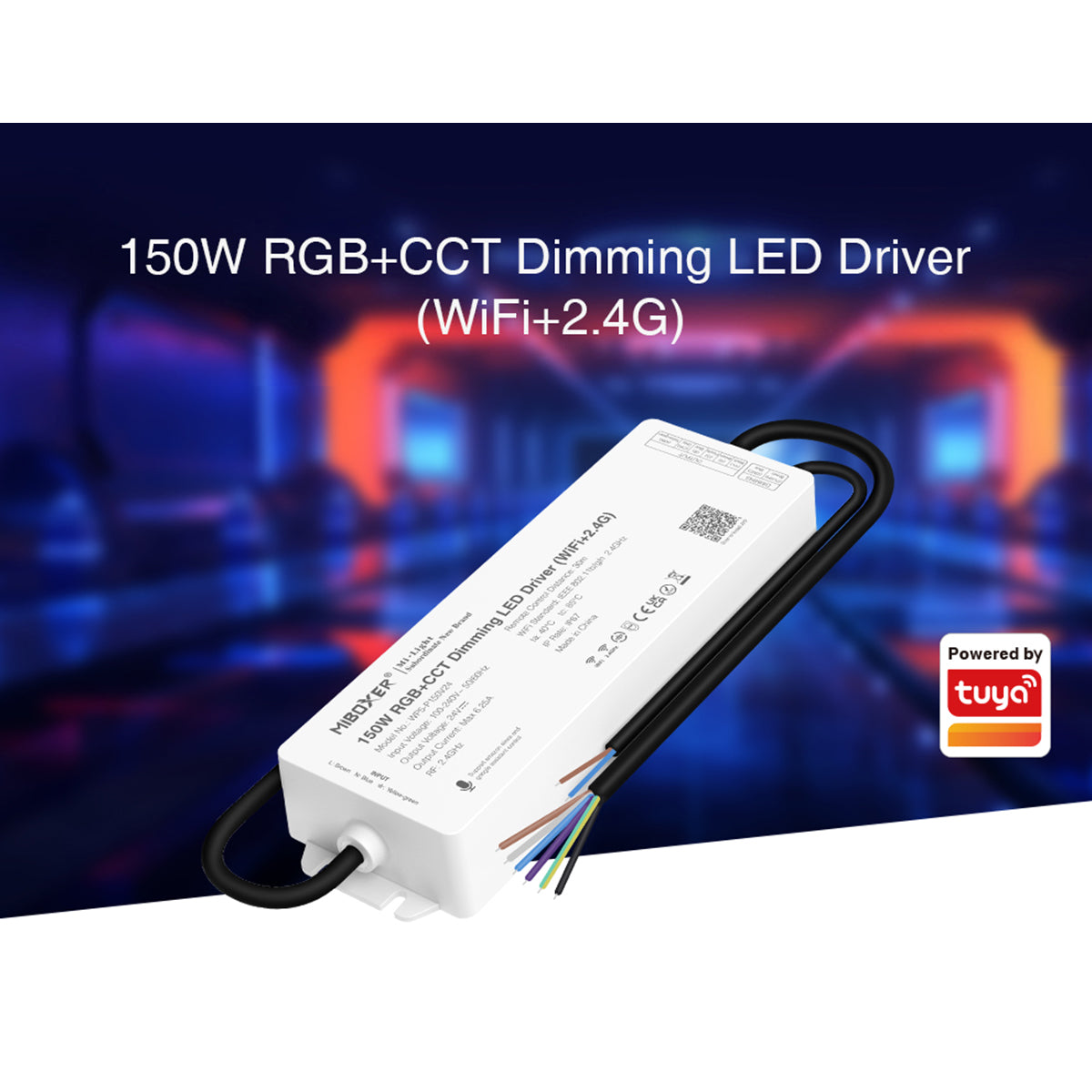 GloboStar® 71442 WP5-P150V24 Mi-Light Ασύρματο RF 2.4Ghz Smart Controller LED Driver Wireless WiFi 1 Καναλιού 1 x 6.25A για RGB Προϊόντα LED Max 150W 6.25A - AC 100-240V σε DC 24V - Αδιάβροχο IP67 Μ22.5 x Π7.3 x Υ3.5cm - 5 Years Warranty - ledmania.gr