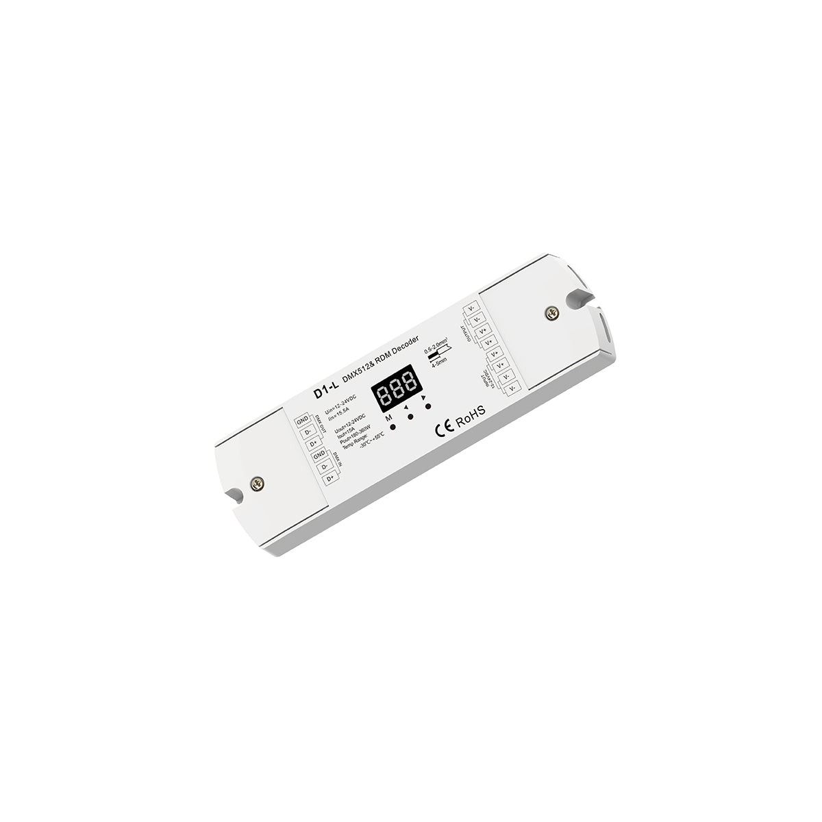 GloboStar® 71446 D1-L SKYDANCE DC DMX & RDM Dimmer High Speed Controller / Decoder 1 Καναλιού DC 12-24V 1 x 15.5A 360W - Max 15.5A 360W - IP20 Μ17 x Π5 x Υ2.5cm - 5 Years Warranty - ledmania.gr
