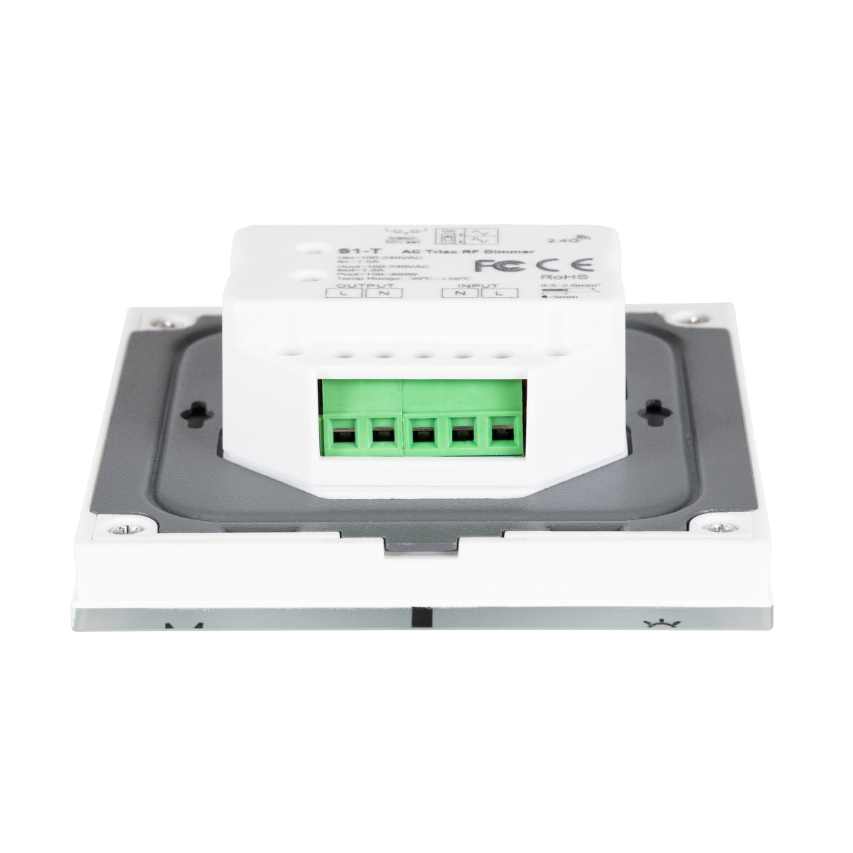 GloboStar® 71452 S1-T SKYDANCE AC Smart RF 2.4Ghz & Αφής - Touch Triac Dimming AC100-240V σε AC100-240V 1 x 1.5A 360W - Max 1.5A 360W - IP20 - Λευκό Σώμα - Μ8.5 x Π8.5 x Υ3.2cm - 5 Years Warranty - ledmania.gr