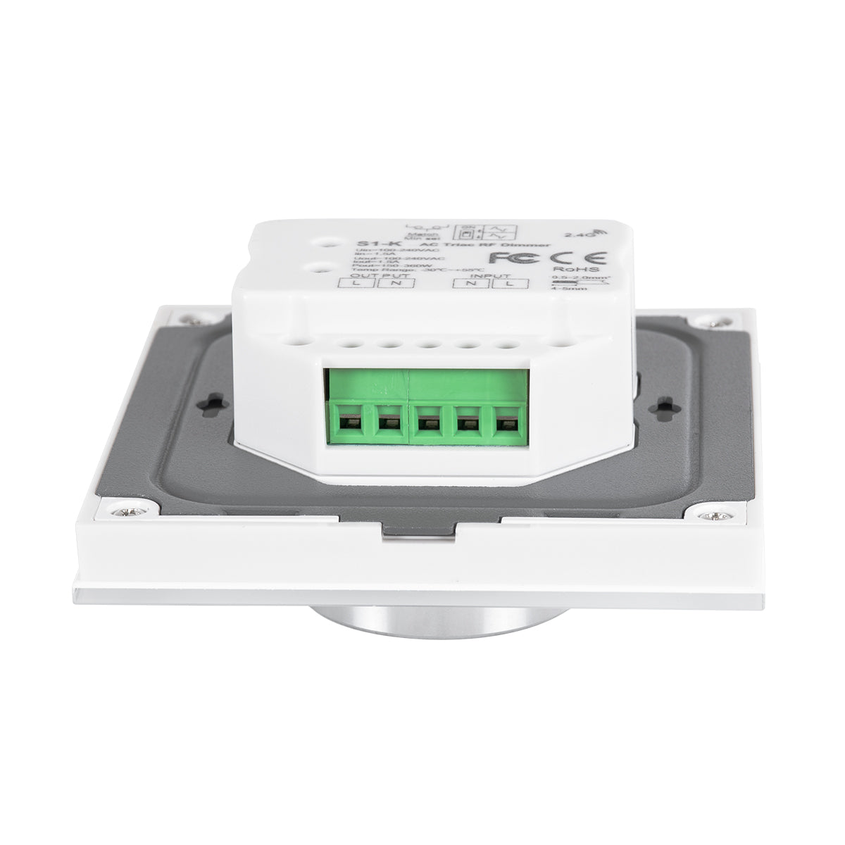 GloboStar® 71454 S1-K SKYDANCE AC Smart RF 2.4Ghz & Ροοστάτη - Push ON/OFF Triac Dimming AC100-240V σε AC100-240V 1 x 1.5A 360W - Max 1.5A 360W - IP20 - Λευκό Σώμα - Μ8.5 x Π8.5 x Υ5cm - 5 Years Warranty - ledmania.gr