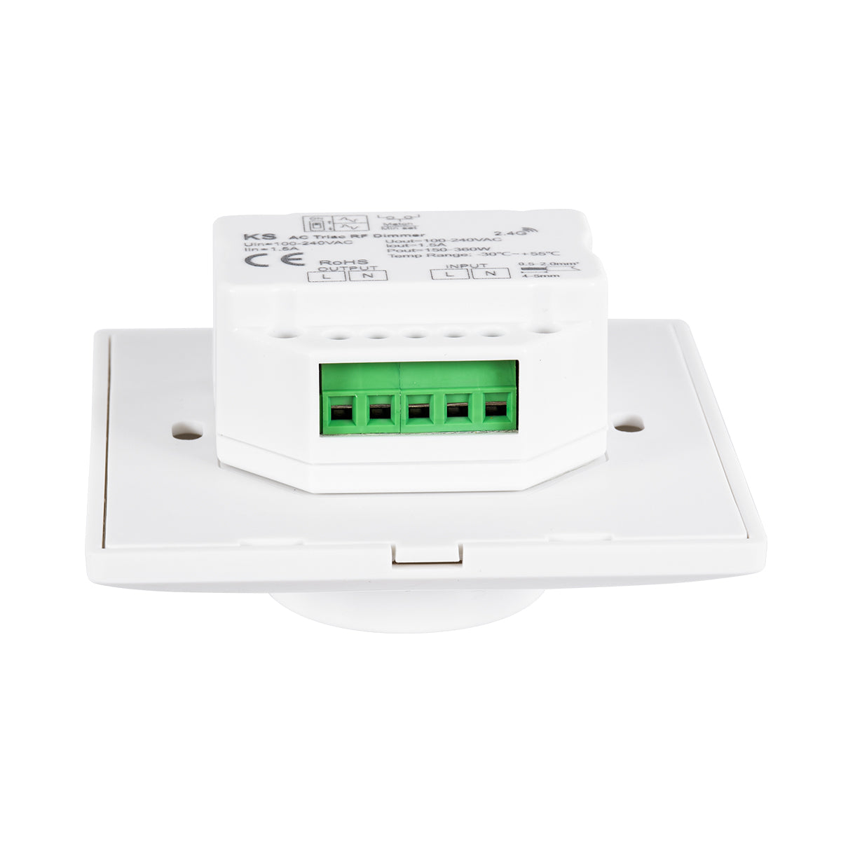 GloboStar® 71456 S1-K SKYDANCE AC Smart RF 2.4Ghz & Ροοστάτη Triac Dimming AC100-240V σε AC100-240V 1 x 1.5A 360W - Max 1.5A 360W - IP20 - Λευκό Σώμα - Μ8.5 x Π8.5 x Υ5.2cm - 5 Years Warranty - ledmania.gr
