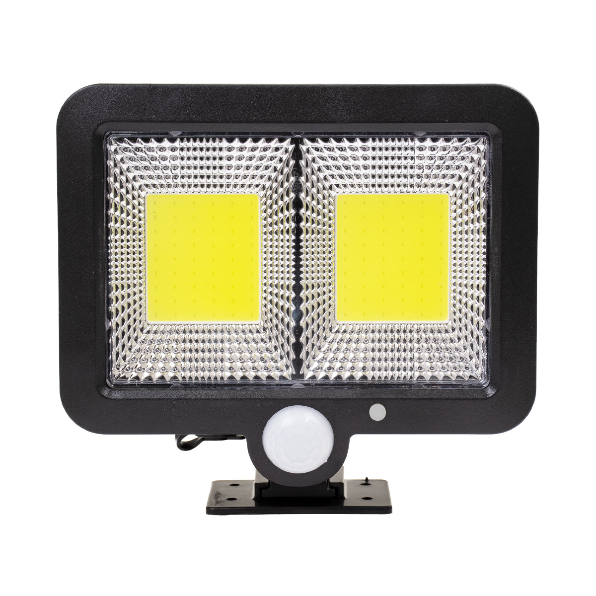 GloboStar® 71461 Αυτόνομος Ηλιακός Προβολέας LED 108 2 x COB 25W 1400lm με Ενσωματωμένη Μπαταρία 2400mAh - Φωτοβολταϊκό Πάνελ με Αισθητήρα Ημέρας-Νύχτας - PIR Αισθητήρα Κίνησης Αδιάβροχο IP65 Ψυχρό Λευκό 6000K - ledmania.gr