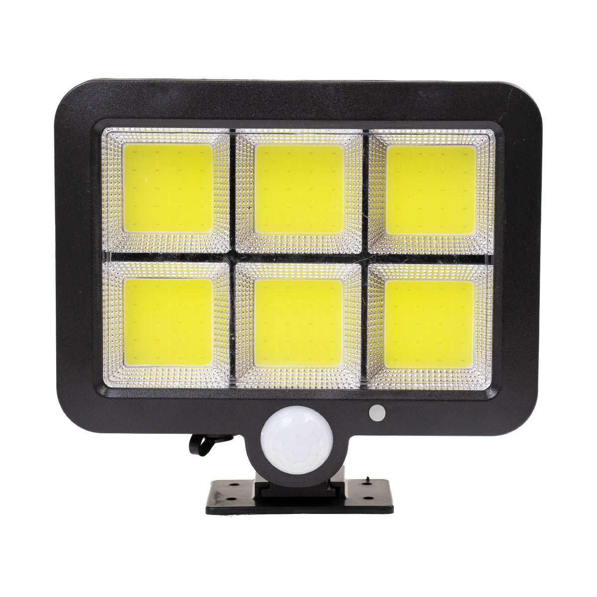 GloboStar® 71463 Αυτόνομος Ηλιακός Προβολέας LED 120 6 x COB 35W 1800lm με Ενσωματωμένη Μπαταρία 2400mAh - Φωτοβολταϊκό Πάνελ με Αισθητήρα Ημέρας-Νύχτας - PIR Αισθητήρα Κίνησης Αδιάβροχο IP65 Ψυχρό Λευκό 6000K - ledmania.gr