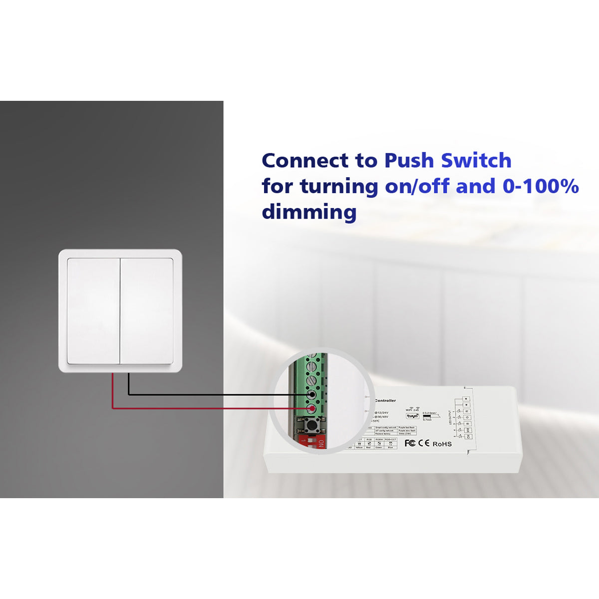 GloboStar® 71470 V5-L SKYDANCE DC WiFi & RF 2.4Ghz Dimmer High Speed Controller 5 Καναλιών DC 12-48V 5 x 6A 288W - Max 30A 1440W - IP20 Μ18 x Π5.7 x Υ2.8cm - 5 Years Warranty - ledmania.gr