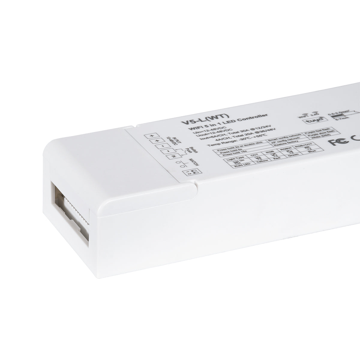 GloboStar® 71470 V5-L SKYDANCE DC WiFi & RF 2.4Ghz Dimmer High Speed Controller 5 Καναλιών DC 12-48V 5 x 6A 288W - Max 30A 1440W - IP20 Μ18 x Π5.7 x Υ2.8cm - 5 Years Warranty - ledmania.gr