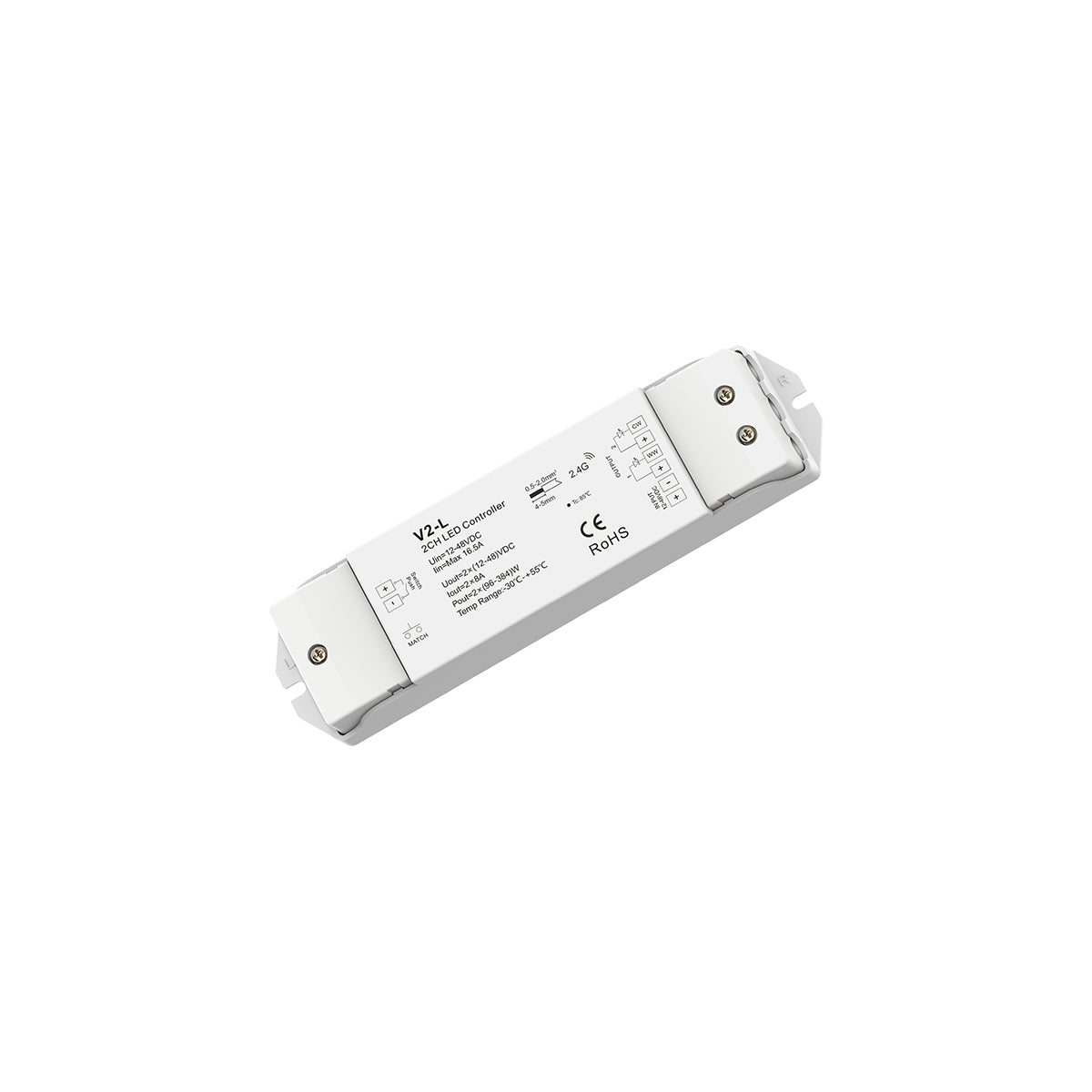 GloboStar® 71565 V2-L SKYDANCE DC RF 2.4Ghz Dimmer High Speed Controller & Push Dimming 2 Κανάλια DC 12-48V 2 x 8A 384W - Max 16.5A 384W - IP20 Μ17.5 x Π4.5 x Υ2.5cm - 5 Years Warranty - ledmania.gr