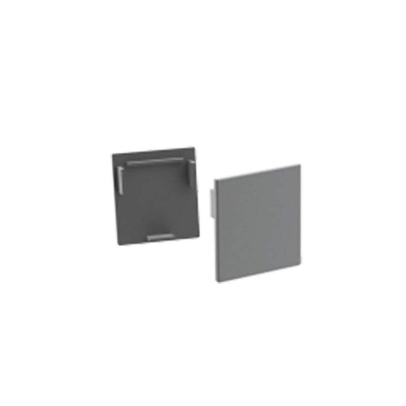 SET OF SILVER PLASTIC END CAPS FOR PROFILE P3235 - SET 2PCS WITHOUT HOLES - ledmania.gr
