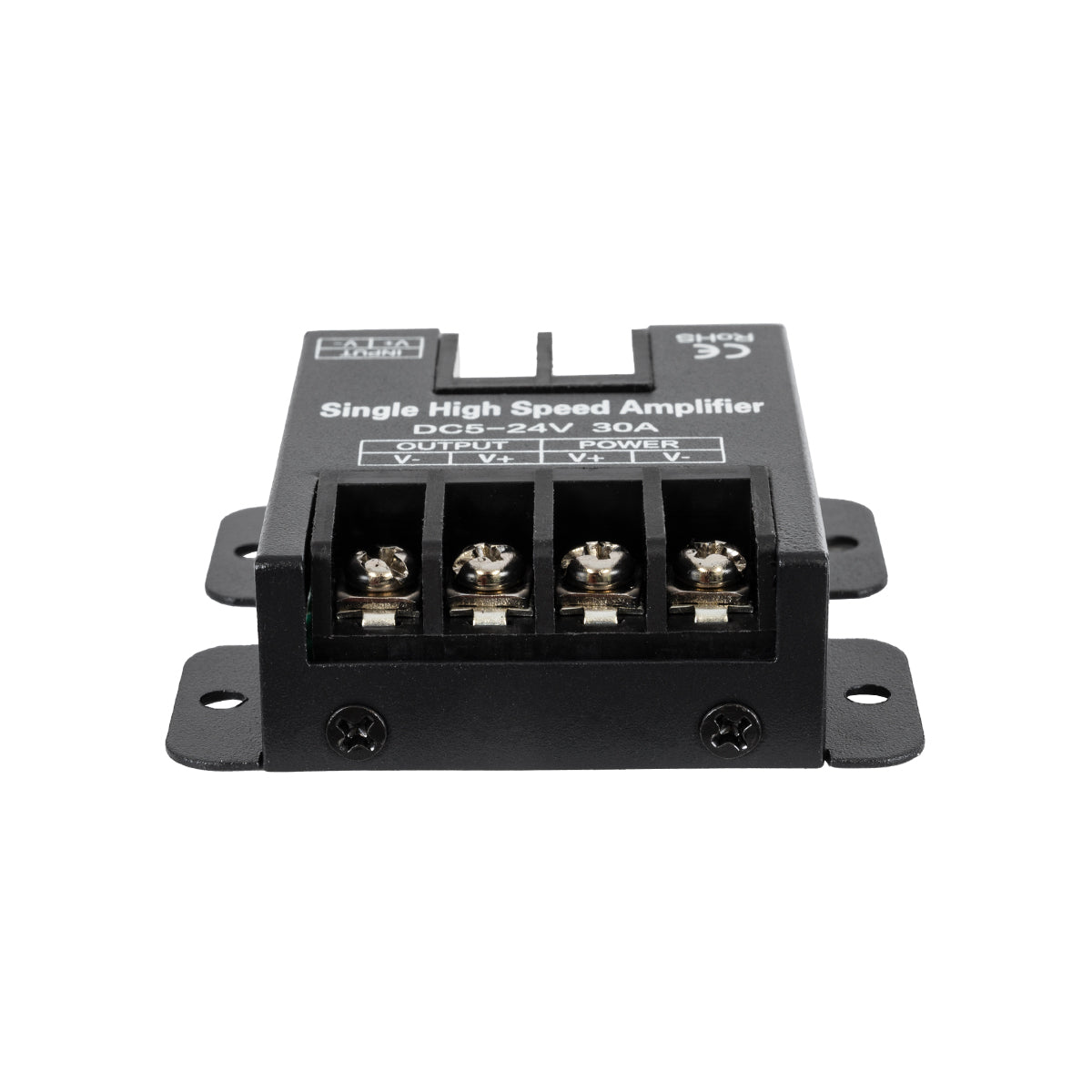GloboStar® 73396 DC Power & Signal High Speed Amplifier Ενισχυτής Ισχύος & Σήματος Υψηλών Ταχυτήτων 1 Καναλιού DC 5-24V 1 x 30A 360W - Max 30A 360W - IP20 - Single Color - Μ6.3 x Π6.7 x Υ2cm - 2 Χρόνια Εγγύηση - ledmania.gr