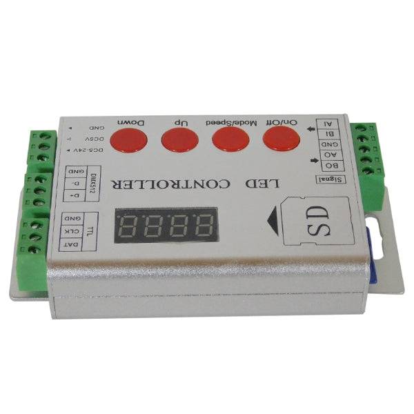 GloboStar® 73444 LED Digital RGB Controller DMX512 & Κάρτα SD για LED Digital RGB Προϊόντα 5v - 12v - 24v  HC03 2048 IC - ledmania.gr