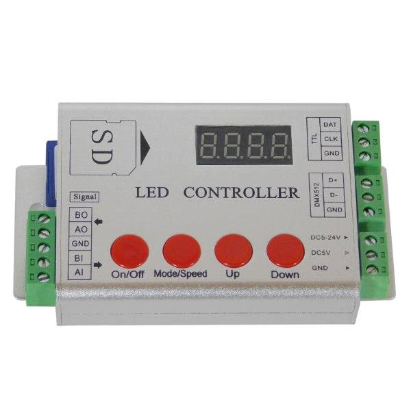 GloboStar® 73444 LED Digital RGB Controller DMX512 & Κάρτα SD για LED Digital RGB Προϊόντα 5v - 12v - 24v  HC03 2048 IC - ledmania.gr