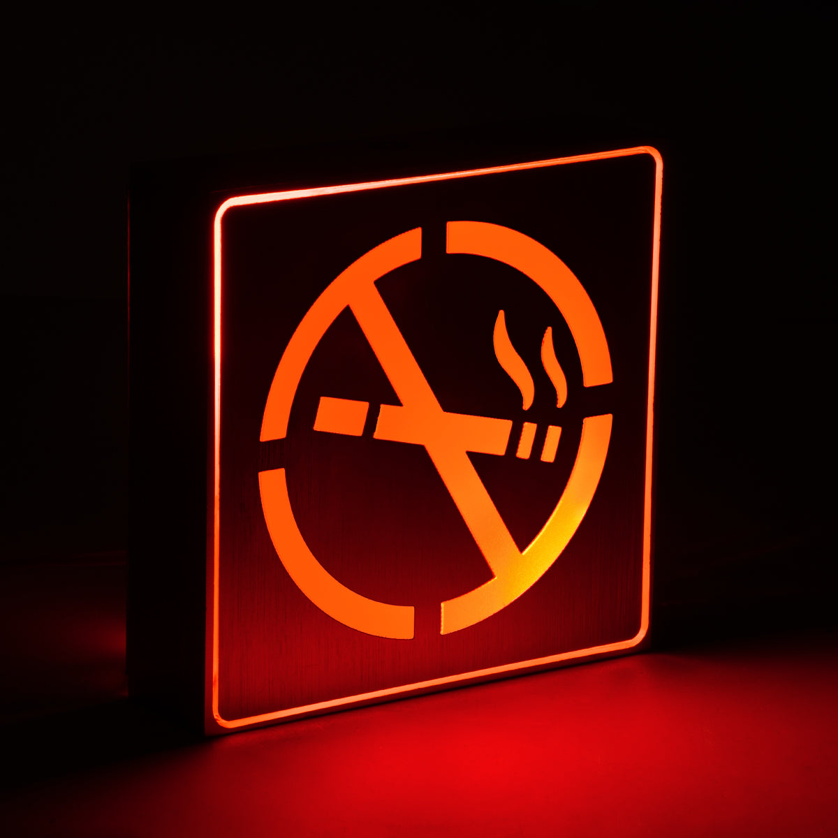 75652 Φωτιστικό Τοίχου Ένδειξης NO SMOKING LED 1W AC 220-240V IP20 - Σώμα Αλουμινίου - Μ11 x Π11 x Υ3cm - Κόκκινο