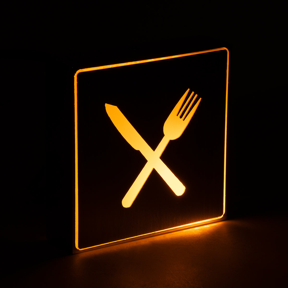 75660 Φωτιστικό Τοίχου Ένδειξης RESTAURANT FORK & KNIFE LED 1W AC 220-240V IP20 - Σώμα Αλουμινίου - Μ11 x Π11 x Υ3cm - Πορτοκαλί