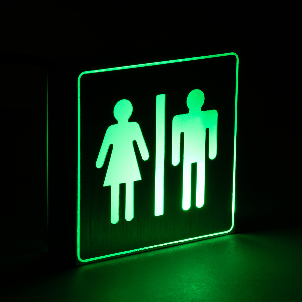 GloboStar® SENSATI 75656 Φωτιστικό Τοίχου Ένδειξης WC MAN & WOMAN LED 1W AC 220-240V IP20 - Σώμα Αλουμινίου - Μ11 x Π11 x Υ3cm - Πράσινο - ledmania.gr