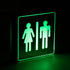 GloboStar® SENSATI 75656 Φωτιστικό Τοίχου Ένδειξης WC MAN & WOMAN LED 1W AC 220-240V IP20 - Σώμα Αλουμινίου - Μ11 x Π11 x Υ3cm - Πράσινο - ledmania.gr