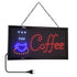 GloboStar® 75686 Φωτιστικό Ταμπέλα LED Σήμανσης COFFEE με Πρίζα AC 230V Μ48xΠ25xΥ2cm - ledmania.gr
