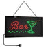 GloboStar® 75690 Φωτιστικό Ταμπέλα LED Σήμανσης BAR WITH COCTAIL με Πρίζα AC 230V Μ48xΠ25xΥ2cm - ledmania.gr
