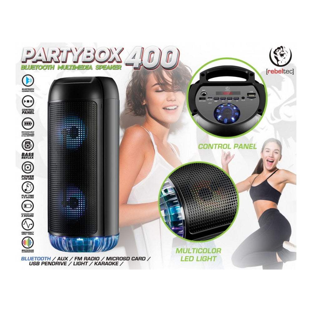 REBELTEC BLUETOOTH SPEAKER PARTYBOX 400 BLACK - ledmania.gr