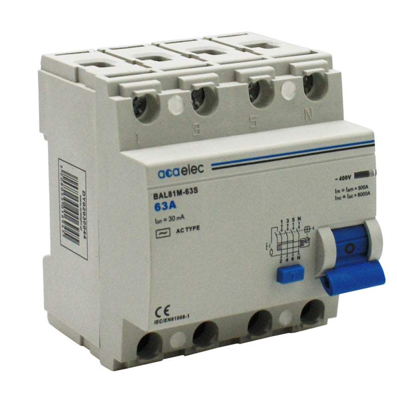RCCB 4P 63A AC 0.03 4M 6KA - ledmania.gr