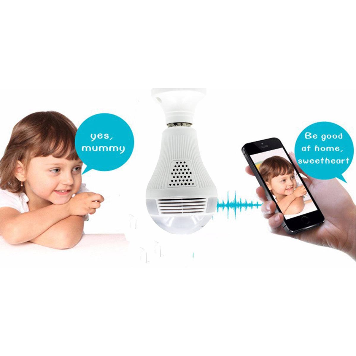 GloboStar® 76073 WIFI 2.4G IP CAMERA 2.0MP 1080P - Έξυπνη Κρυφή IP Κάμερα WiFi 1080P Fish Eye 360° 3W LED σε Σχήμα Λάμπας με Ντουί και Βάση E27 Smart Home - ledmania.gr