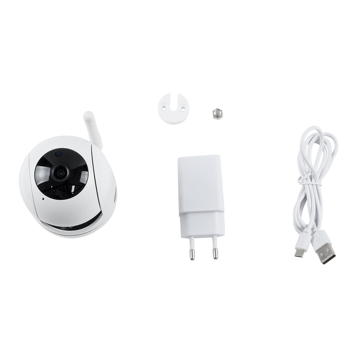 GloboStar® 76078 Table Camera WiFi HD 1080P 3MP 350° Two Way Audio & Motion Detection - Night Vision - Επιτραπέζια Κάμερα WiFi HD 1080P 350° Διπλή Κατέυθυνση Ομιλίας με Ανιχνευτή Κίνησης - Following Face Auto Tracking - Λευκό - ledmania.gr