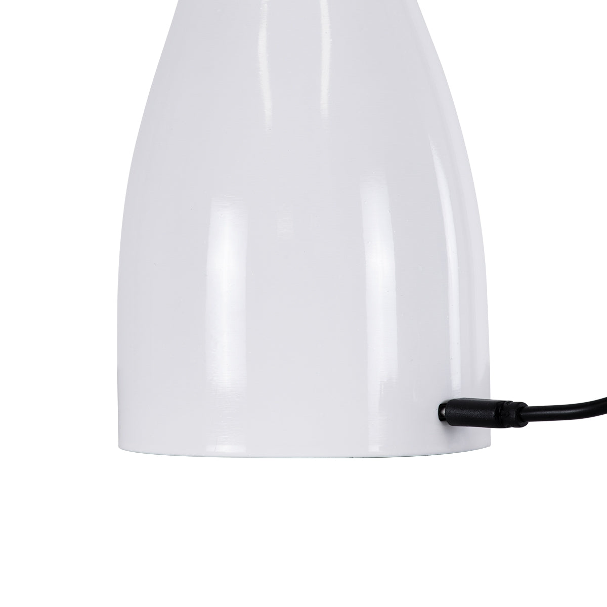GloboStar® DOLLY 76466 Μοντέρνο Επιτραπέζιο Φωτιστικό Πορτατίφ LED 1.5W 105lm 120° DC 5V Επαναφορτιζόμενο με Μπαταρία Li-ion 1800mAh - Διακόπτη Αφής με 3 Εναλλαγές Φωτισμού CCT Θερμό - Φυσικό - Ψυχρό 1500K - 4500K - 6000K Dimmable - D9 x 21cm - Λευκό - ledmania.gr