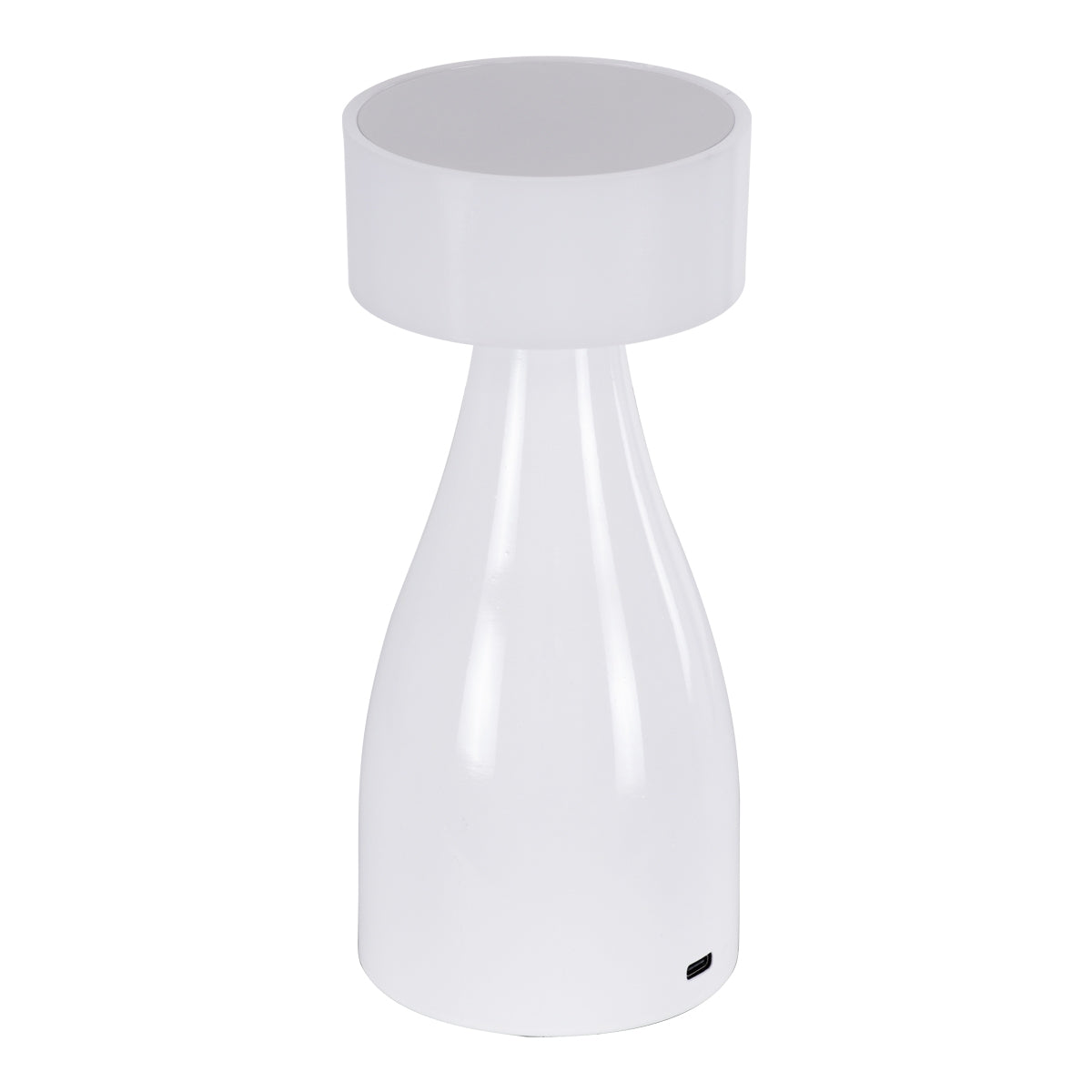 GloboStar® DOLLY 76466 Μοντέρνο Επιτραπέζιο Φωτιστικό Πορτατίφ LED 1.5W 105lm 120° DC 5V Επαναφορτιζόμενο με Μπαταρία Li-ion 1800mAh - Διακόπτη Αφής με 3 Εναλλαγές Φωτισμού CCT Θερμό - Φυσικό - Ψυχρό 1500K - 4500K - 6000K Dimmable - D9 x 21cm - Λευκό - ledmania.gr