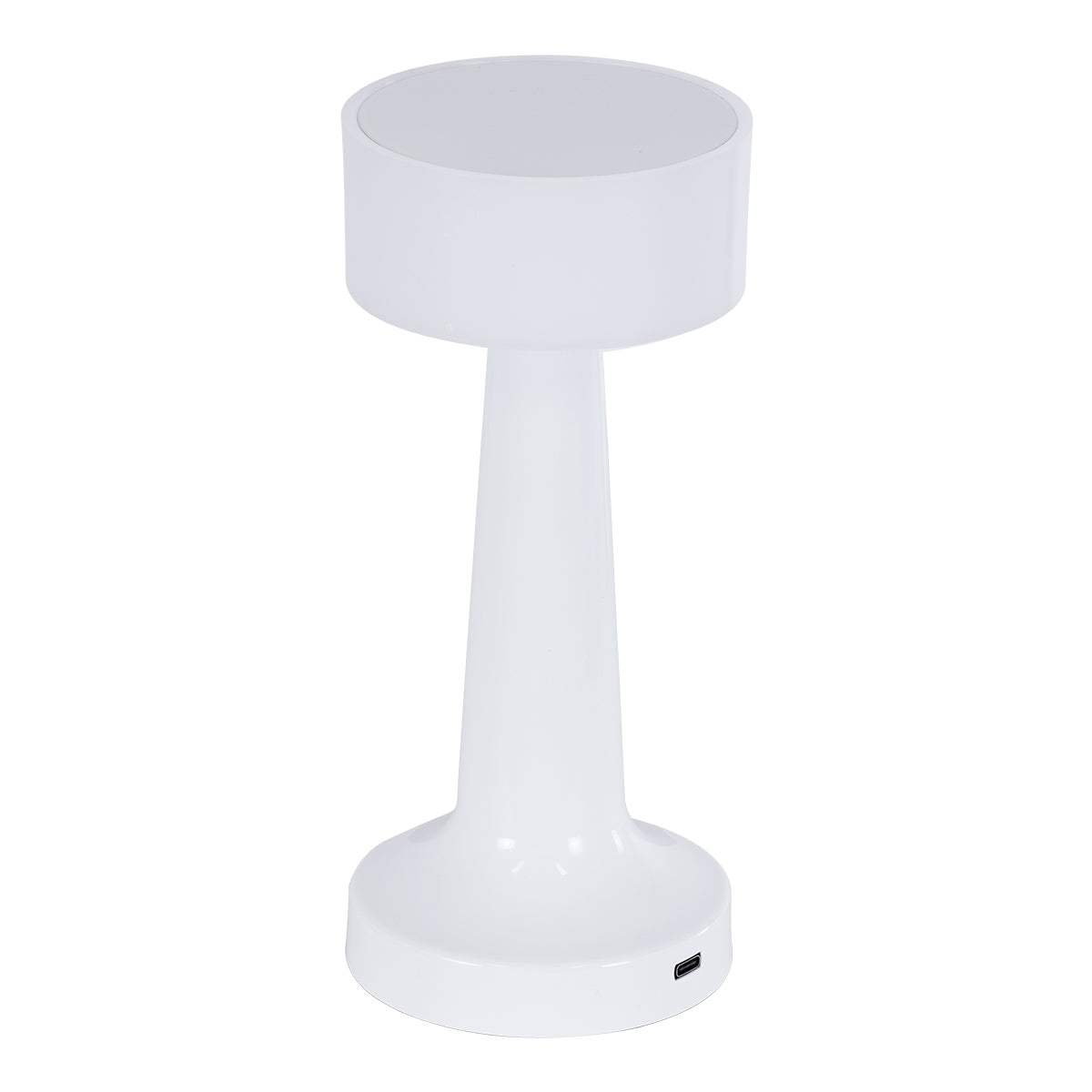GloboStar® NANNA 76471 Μοντέρνο Επιτραπέζιο Φωτιστικό Πορτατίφ LED 1.5W 105lm 120° DC 5V Επαναφορτιζόμενο με Μπαταρία Li-ion 1800mAh - Διακόπτη Αφής με 3 Εναλλαγές Φωτισμού CCT Θερμό - Φυσικό - Ψυχρό 1500K - 4500K - 6000K Dimmable - D9 x 21cm - Λευκό - ledmania.gr